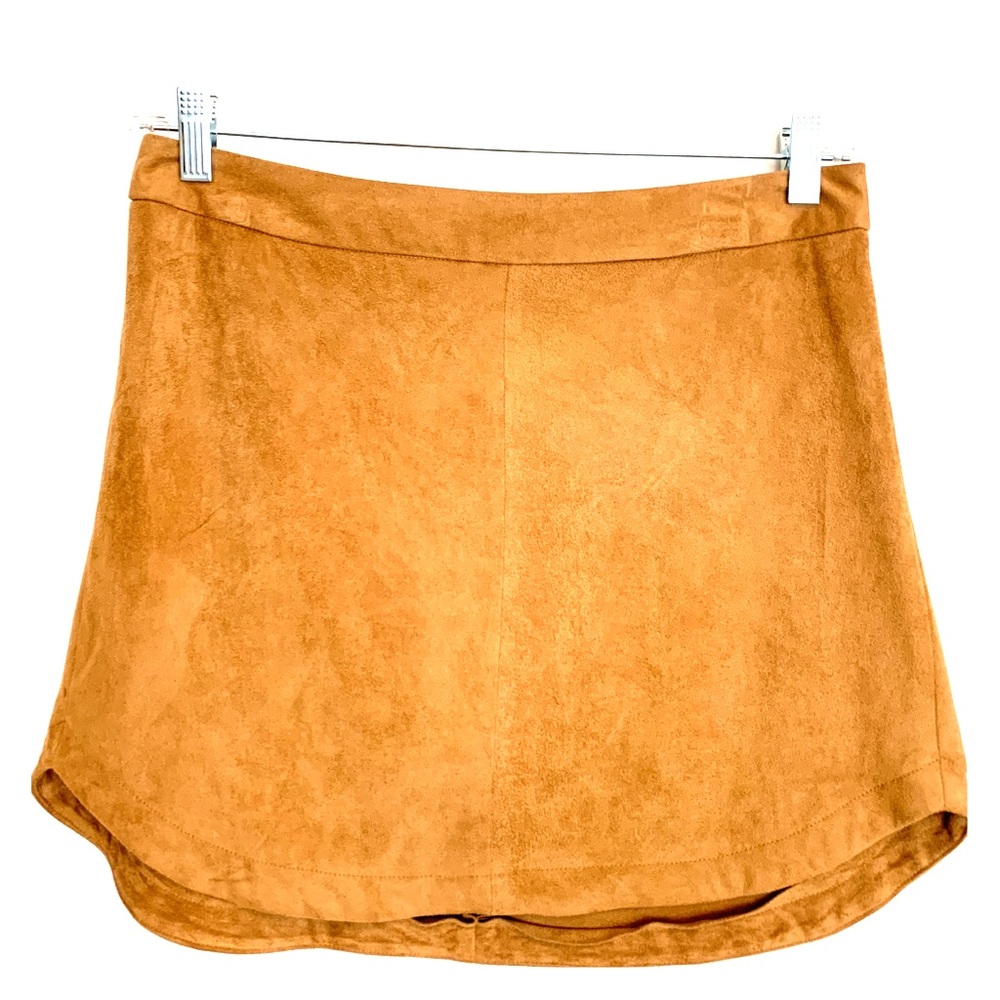 Bb Dakota Tan faux suede mini skirt size 6